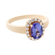 1.33ct Tanzanite ring with 0.25tct diamonds set in 14kt rose gold