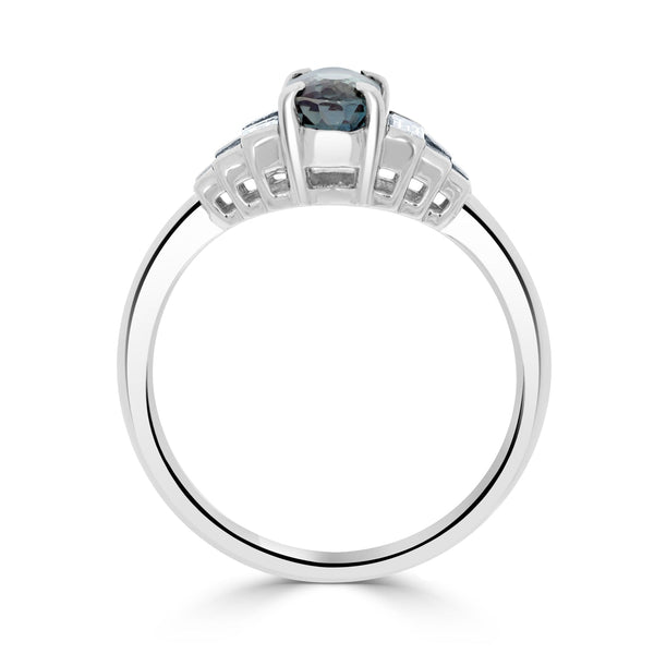 1.13ct Alexandrite Rings With 0.27tct Diamonds Set In Platinum 950 Platinum