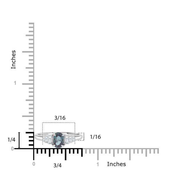 1.13ct Alexandrite Rings With 0.27tct Diamonds Set In Platinum 950 Platinum