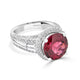 7.62Ct Rhodolite Garnet Rings With 1.71Tct Diamonds Set In 18Kt White Gold