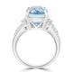 8.88ct Blue Zircon Ring with 0.36tct Diamonds set in 14K White Gold