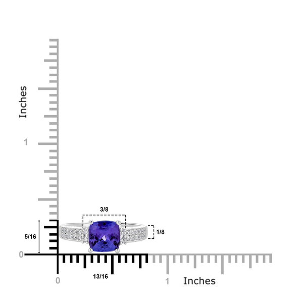 1.68Ct Tanzanite Ring With 0.19Tct Diamonds Set In 14Kt White Gold