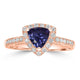 0.81ct Tanzanite Rings with 0.28tct Diamond set in 14K Rose Gold