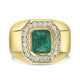 2.05ct   Emerald Rings with 0.54tct Diamond set in 14K Yellow Gold