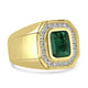 2.05ct   Emerald Rings with 0.54tct Diamond set in 14K Yellow Gold