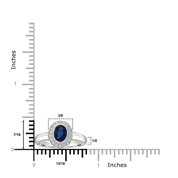 0.88ct Sapphire Rings with 0.17tct Diamond set in 18K White Gold