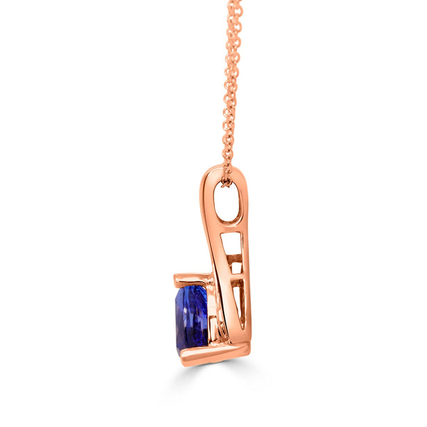 3.29ct Tanzanite Pendant with 0.11tct Diamonds set in 14K Rose Gold