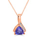 3.29ct Tanzanite Pendant with 0.11tct Diamonds set in 14K Rose Gold