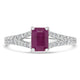 1.23ct   Ruby Rings with 0.31tct Diamond set in 14K White Gold