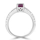 1.23ct   Ruby Rings with 0.31tct Diamond set in 14K White Gold