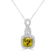 1.86ct Sphene Pendant with 0.29tct Diamonds set in 14K White Gold