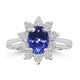 1.66ct Tanzanite Rings with 0.61tct Diamond set in 14K White Gold