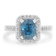 4.43ct Blue Zircon Ring with 0.35tct Diamonds set in 950 Platinum