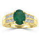 1.55ct   Emerald Rings with 0.37tct Diamond set in 14K Yellow Gold