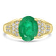 2.41ct Emerald Rings with 0.24tct Diamond set in 14K Yellow Gold