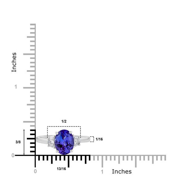 1.93ct Tanzanite Ring With 0.31tct Diamonds Set In 14Kt White Gold