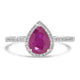 1.1ct Ruby Rings with 0.17tct Diamond set in 14K White Gold