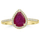 1.34ct Ruby Rings with 0.17tct Diamond set in 14K Yellow Gold