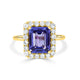 2.89 Tanzanite Rings with 0.59tct Diamond set in 14K Yellow Gold