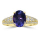 1.75ct Tanzanite Rings with 0.38tct Diamond set in 14K Yellow Gold