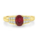 0.70ct Ruby Ring With 0.21tct Diamonds Set In 14K Yellow Gold