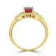 0.70ct Ruby Ring With 0.21tct Diamonds Set In 14K Yellow Gold