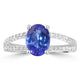 1.68ct Tanzanite Rings with 0.3tct Diamond set in 14K White Gold