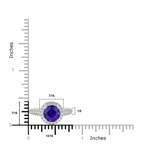 2.64Ct Tanzanite Ring With 0.93Tct Diamonds Set In Platinum