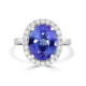 4.95 Tanzanite Rings with 0.45tct Diamond set in 14K White Gold