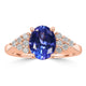 1.57ct Tanzanite Rings with 0.26tct Diamond set in 14K Rose Gold