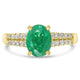 1.8ct   Emerald Rings with 0.39tct Diamond set in 14K Yellow Gold