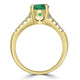 1.8ct   Emerald Rings with 0.39tct Diamond set in 14K Yellow Gold