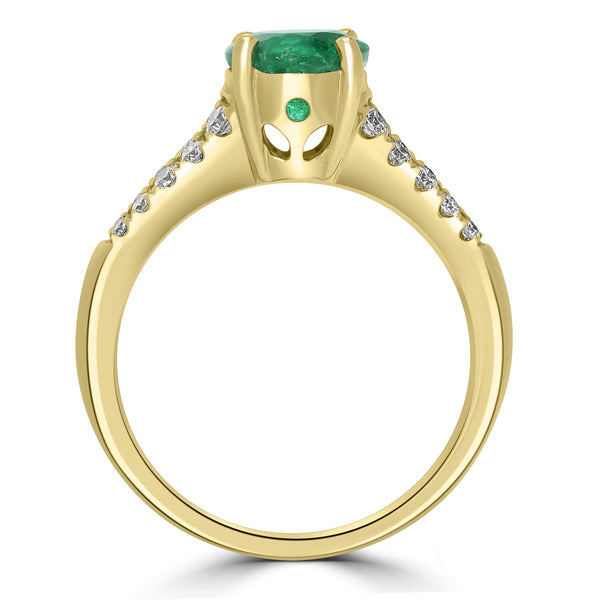 1.8ct   Emerald Rings with 0.39tct Diamond set in 14K Yellow Gold