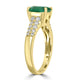 1.8ct   Emerald Rings with 0.39tct Diamond set in 14K Yellow Gold