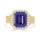 4.18 Tanzanite Rings with 1.12tct Diamond set in 14K Yellow Gold