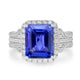 5.5ct Tanzanite Rings with 1.1tct Diamond set in 14K White Gold