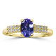 0.85ct Tanzanite Rings with 0.2tct Diamond set in 14K Yellow Gold