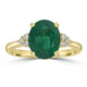 3ct   Emerald Rings with 0.11tct Diamond set in 14K Yellow Gold