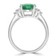 2.22ct   Emerald Rings with 0.1tct Diamond set in 14K White Gold