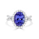 4.14 Tanzanite Rings with 0.68tct Diamond set in 14K White Gold