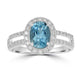 1.09ct  Aquamarine Rings with 0.37tct Diamond set in 14K White Gold