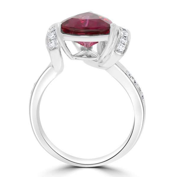 2.83ct Tourmaline Ring with 0.33tct Diamonds set in 14K White Gold