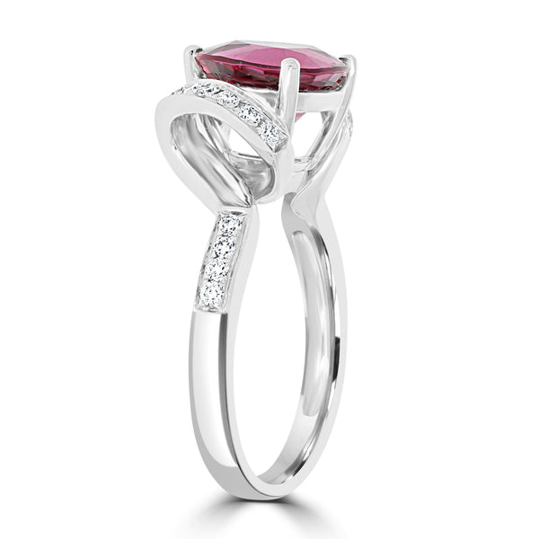 2.83ct Tourmaline Ring with 0.33tct Diamonds set in 14K White Gold