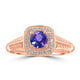 0.48ct Tanzanite Rings with 0.15tct Diamond set in 14K Rose Gold