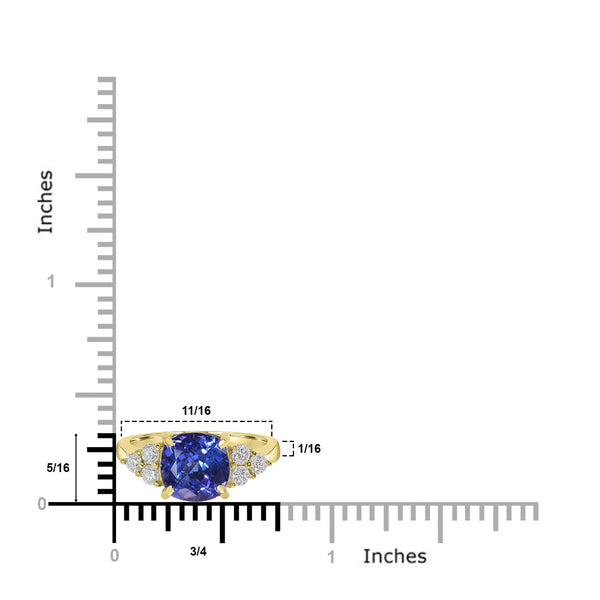 2.73ct Tanzanite Rings with 0.36tct Diamond set in 14K White Gold