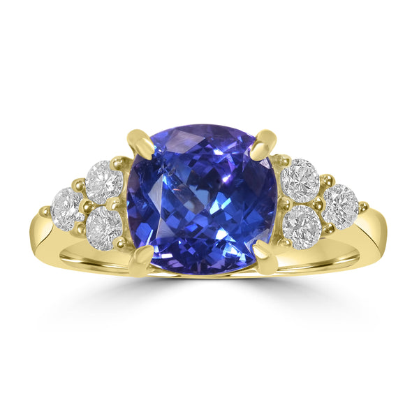 2.73ct Tanzanite Rings with 0.36tct Diamond set in 14K White Gold