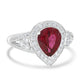 1.82ct Tourmaline Ring with 0.43tct Diamonds set in 14K White Gold