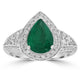 2.23ct   Emerald Rings with 0.53tct Diamond set in 14K White Gold