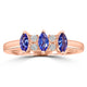 0.42ct Tanzanite Rings with 0.09tct Diamond set in 14K Rose Gold