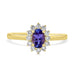 0.56Ct Tanzanite Ring With 0.25Tct Diamonds Set In 14Kt Yellow Gold